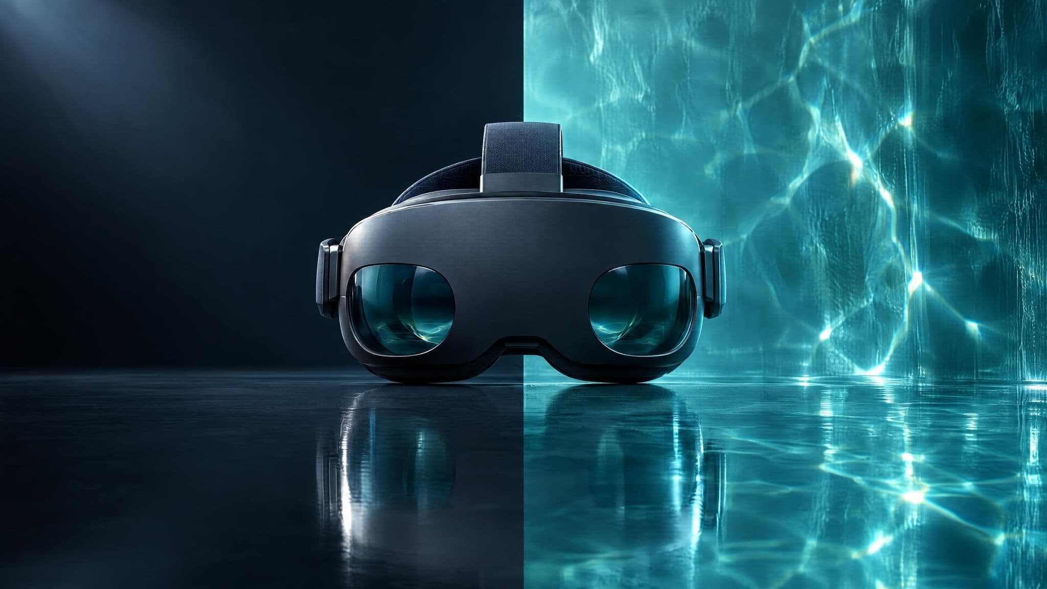 Aster One headset in the split glass studio